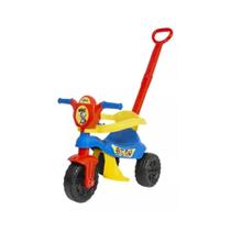 Triciclo Dog Azul Passeio Seguro Com Haste Apoio Para De Pés