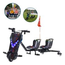 Triciclo drift infantil 2 assentos 250w forte até 80kg bw388 cor:preto Triciclo drift infantil 2 assentos 250w forte até 80kg bw388 cor:preto