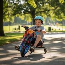 Triciclo Drift Infantil Eletrico Led Motor 150w Bluetooth Suporta até 70kg Triciclo Drift Infantil Eletrico Led Motor 150w Bluetooth Suporta até 70kg