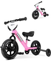 Triciclo e bicicleta de equilíbrio KRIDDO 2 em 1 para crianças 18M-3Y rosa