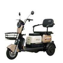Triciclo Elétrico 500W GTS 3 Lugares Bateria Removível Autopropelido Branco/Bege
