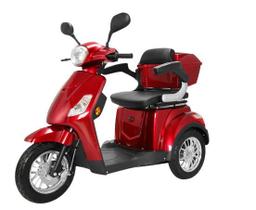 Triciclo Elétrico 600W Ré Alarme Bagageiro Eko PLUS Vermelho