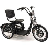 Triciclo Elétrico 800W Freio a Disco com Ré Farol e Alarme Fox Preto