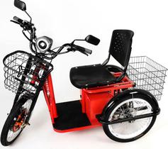Triciclo Elétrico 800W Smart Brasil Com Suspensão Independente e Ré - Cor Vermelho Com Farol/Alarme Triciclo Elétrico 800W Smart Brasil Com Suspensão Independente e Ré - Cor Vermelho Com Farol/Alarme