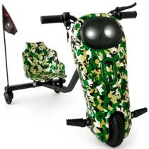 triciclo Elétrico Infantil Drift 3 Velocidades Bluetooth Led - verde camuflado triciclo Elétrico Infantil Drift 3 Velocidades Bluetooth Led - verde camuflado
