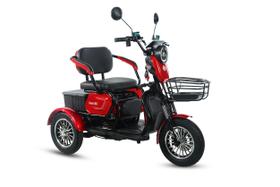 Triciclo Elétrico Kompakt 1000w 3 Lugares Adulto Com Ré Vermelho DREAM BIKE