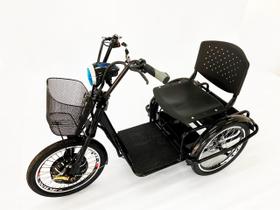 Triciclo Elétrico preto Duos 800w Modelo 2021 Com Cesta