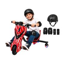 Triciclo Elétrico Recarregável Drift Vermelho Led Bluetooth Triciclo Elétrico Recarregável Drift Vermelho Led Bluetooth