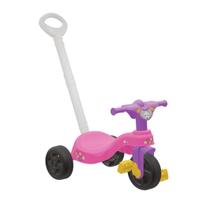 Triciclo encantado infantil com empurrador p/ bebe velotrol