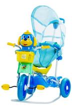 Triciclo gangorra com capota cachorro azul - Bel Brink