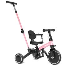 Triciclo Glaf para crianças de 1 a 3 anos com alça rosa