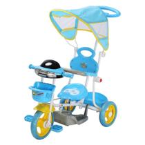 Triciclo Infantil 2 Em 1 Importway Toldo Luzes E Toca Música Azul