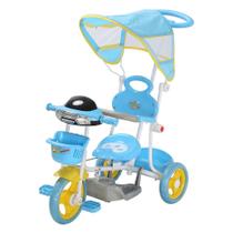 Triciclo Infantil 2 Em 1 Importway Toldo Luzes Música Azul