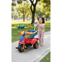 Triciclo Infantil 2 em 1 Passeio e Pedal Retrô Seguro Divert