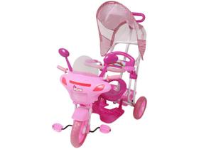 Triciclo Infantil 3 Em 1 Toldo Luzes Música Rosa - Bel brink