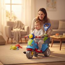 Triciclo Infantil Avespa Colorido com Carrinho de Passeio 3 Rodas para Crianças até 3 Anos Triciclo Infantil Avespa Colorido com Carrinho de Passeio 3 Rodas para Crianças até 3 Anos