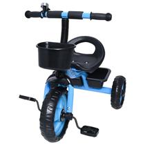 Triciclo Infantil Azul Com Cestinha E Buzina 7627 - Zippy Toys