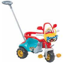 Triciclo Infantil Azul Com Haste Direcionável - Magic Toys