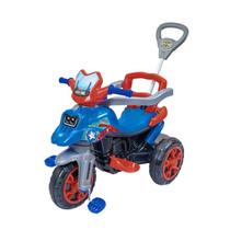 Triciclo Infantil Azul Moto Pedal Haste Buzina Porta Objetos Triciclo Infantil Azul Moto Pedal Haste Buzina Porta Objetos