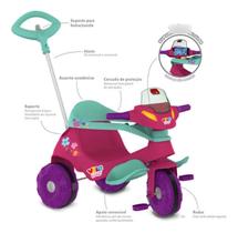 Triciclo Infantil Bandeirante Velobaby Passeio E Pedal Cor R Azul/verde