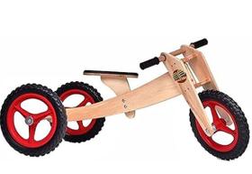 Triciclo Infantil Bicicleta de Equilíbrio de madeira verm