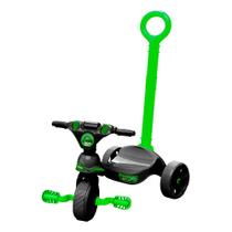 Triciclo Infantil Black Racer Green Com Empurrador Xalingo