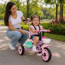 Triciclo Infantil Candy Rosa com Empurrador para Passeio Seguro e Divertido velocipede Triciclo Infantil Candy Rosa com Empurrador para Passeio Seguro e Divertido velocipede