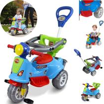 Triciclo Infantil Carrinho Andador de Passeio Avespa Colorido Menino Menina