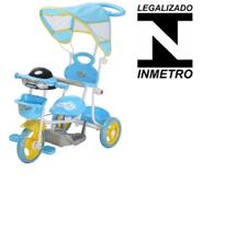 Triciclo Infantil Carrinho De Passeio 2 Em 1 Cobertura Haste Inmetro