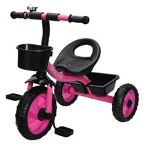 Triciclo infantil com cestinha ate 25kg rosa - zippy toys