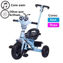Triciclo Infantil Com Empurrador Abelhinha Azul