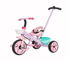 Triciclo Infantil com Empurrador Aço Plástico Colorido Passeio Seguro Triciclo Infantil com Empurrador Aço Plástico Colorido Passeio Seguro