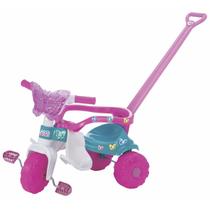 Triciclo Infantil Com Empurrador Butterfly Rosa - Magic Toys