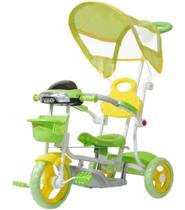 Triciclo Infantil Com Empurrador Pedal E Capo Verde - Importway
