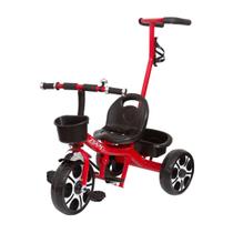 Triciclo Infantil Com Empurrador Suporta 25Kg Cor Vermelho - Zippy Toys