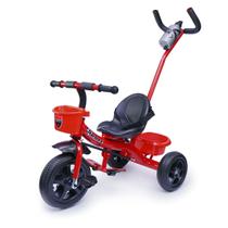 Triciclo infantil com guidão e pedal 2 em 1 cesto passeio mega compras