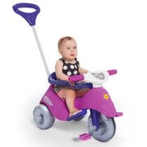 Triciclo Infantil com Haste Direcionável - Lelecita - Rosa - Calesita