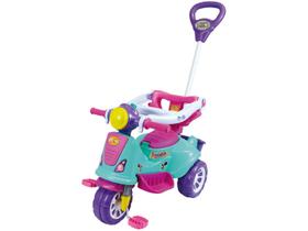 Triciclo Infantil Com Haste E Barra De ProteÇÃo Avespa Pink