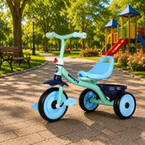 Triciclo Infantil com Pedais e Cestinha - Azul