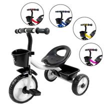 Triciclo Infantil com Pedal 3 Rodas Passeio Cestinha Andador Motoca