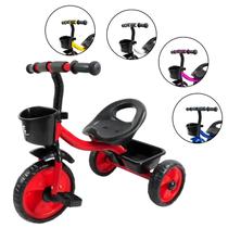 Triciclo Infantil com Pedal 3 Rodas Passeio Cestinha Andador Motoca