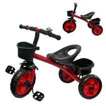 Triciclo Infantil com Pedal Bicicleta Motoca 3 Rodas Passeio com Cestos Vermelho Importway Bw308vm