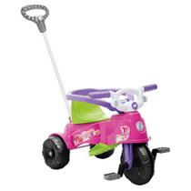 Triciclo Infantil Com Pedal Empurrador Proteção Buzina Banco Ajustavel 2 EM 1 Tatetico Andador Carrinho Para Passeio
