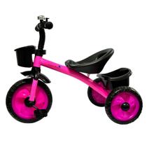 Triciclo infantil com pedal preto e rosa - importway Triciclo infantil com pedal preto e rosa - importway