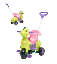 Triciclo Infantil de Passeio Com Pedal Didino Verde Com Rosa Calesita