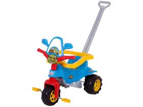 Triciclo Infantil Dino Azul com Empurrador - Cestinha Emite Sons Magic Toys Triciclo Infantil Dino Azul com Empurrador - Cestinha Emite Sons Magic Toys