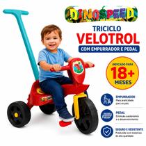 Triciclo Infantil Dino New Speed com Pedal e Haste para Passeio - Homeplay Triciclo Infantil Dino New Speed com Pedal e Haste para Passeio - Homeplay