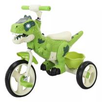 Triciclo Infantil Dinossauro 50kg Radical Luz E Som Cestinha