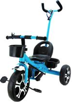 Triciclo infantil divertido azul com apoiador - ZIPPY TOYS