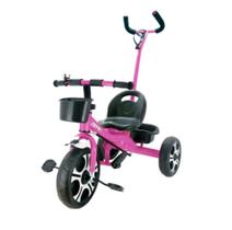 Triciclo Infantil Divertido Rosa Com Apoiador Zippy Toys